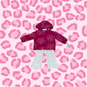 Carter's Floral Hoodie with Gray Pants Set